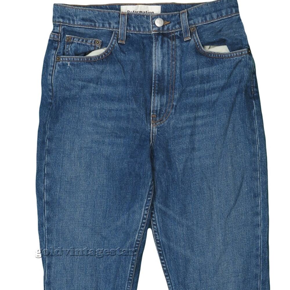 Reformation Julia High Cigarette Baltic Wash Denim Jeans 27